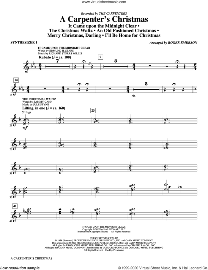 A Carpenter's Christmas (arr. Roger Emerson) (complete set of parts) sheet music for orchestra/band by Roger Emerson, Carpenters, John Bettis and Richard Carpenter, intermediate skill level