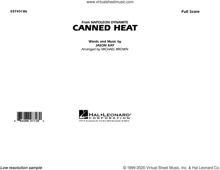 Canned Heat (from Napoleon Dynamite) (arr. Michael Brown) (COMPLETE) sheet music for marching band by Michael Brown, Derrick McKenzie, Jamiroquai, Jason Kay, Simon Katz, Sola Akingbola, Toby Smith and Wallis Buchanan, intermediate skill level