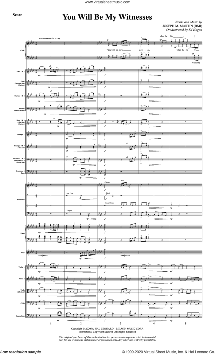 You Will Be My Witnesses (COMPLETE) sheet music for orchestra/band by Joseph M. Martin, intermediate skill level