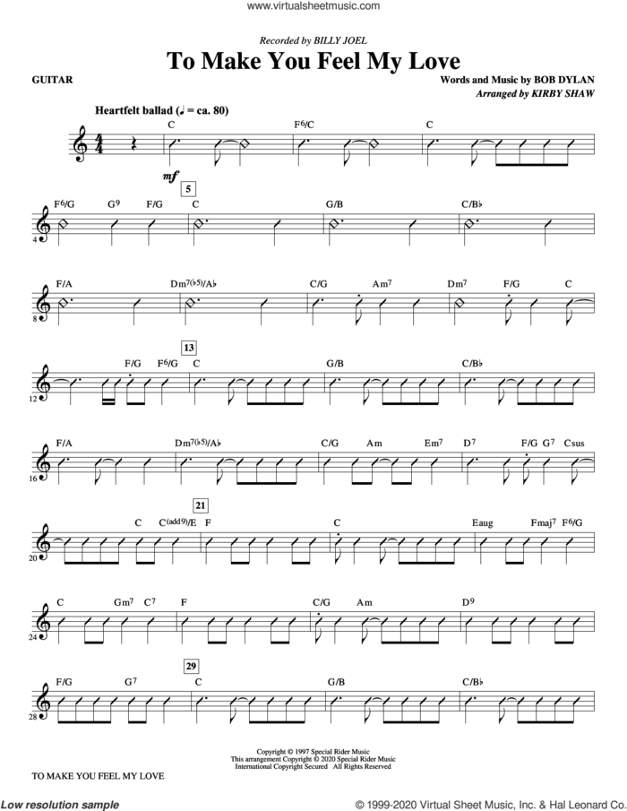To Make You Feel My Love (arr. Kirby Shaw) (complete set of parts) sheet music for orchestra/band by Billy Joel, Bob Dylan and Kirby Shaw, wedding score, intermediate skill level