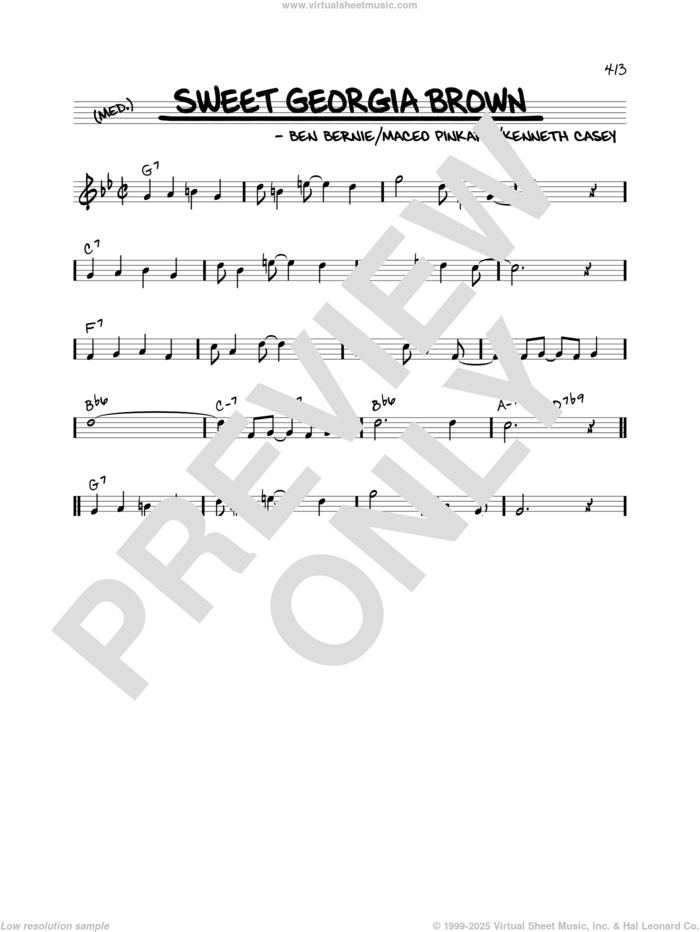 Sweet Georgia Brown sheet music for voice and other instruments (in Bb) by Count Basie, Ben Bernie, Kenneth Casey and Maceo Pinkard, intermediate skill level