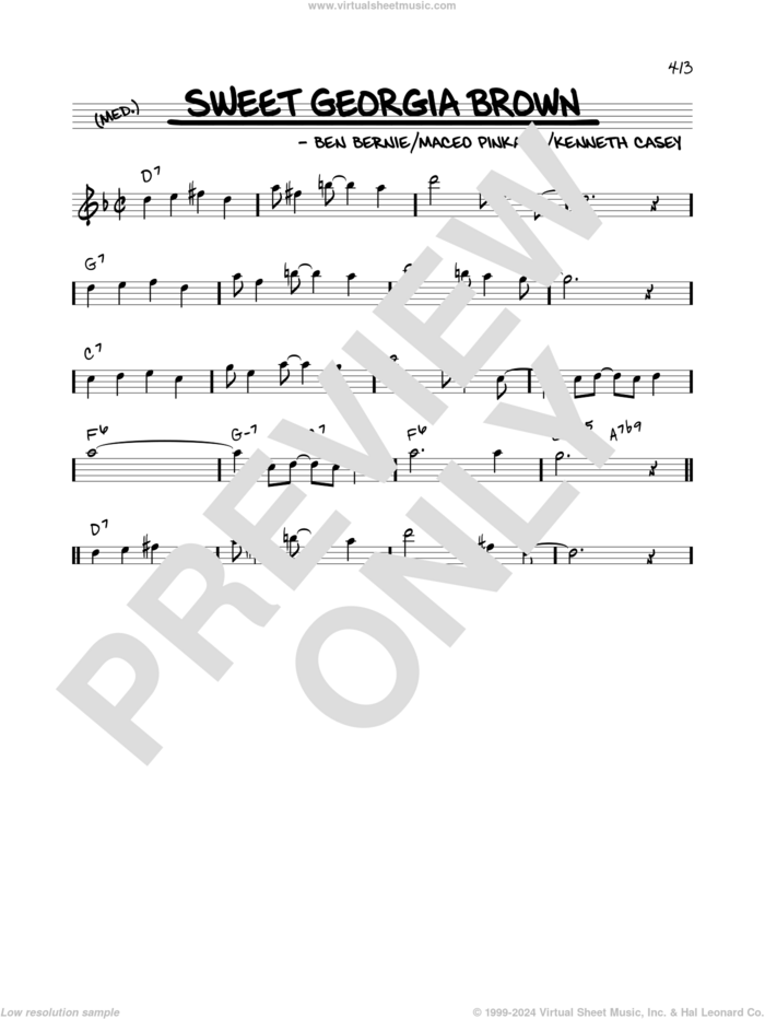 Sweet Georgia Brown sheet music for voice and other instruments (in Eb) by Count Basie, Ben Bernie, Kenneth Casey and Maceo Pinkard, intermediate skill level