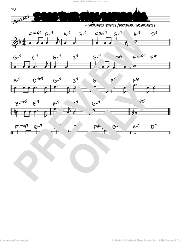 I See Your Face Before Me sheet music for voice and other instruments (real book) by Arthur Schwartz and Howard Dietz, intermediate skill level