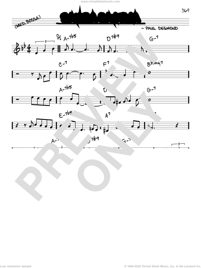 Samba Cantina sheet music for voice and other instruments (real book) by Paul Desmond, intermediate skill level