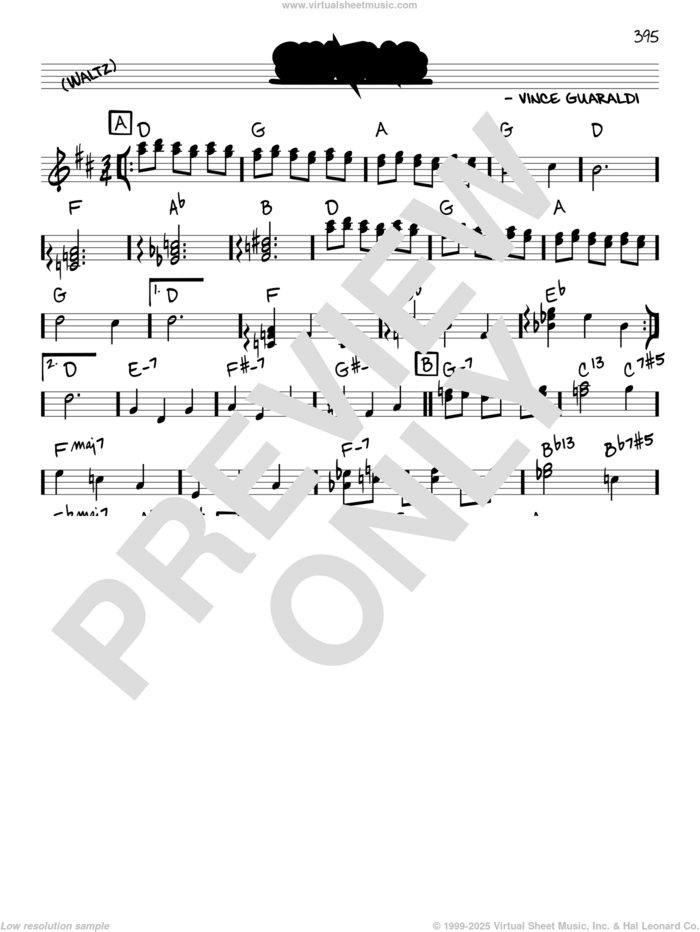 Skating sheet music for voice and other instruments (real book) by Vince Guaraldi, intermediate skill level