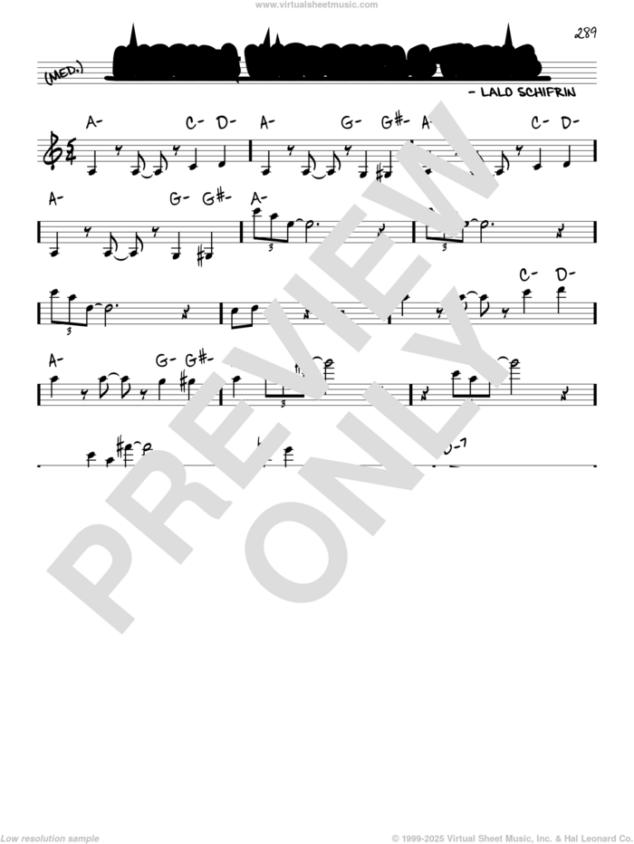 Mission: Impossible Theme sheet music for voice and other instruments (real book) by Lalo Schifrin, intermediate skill level