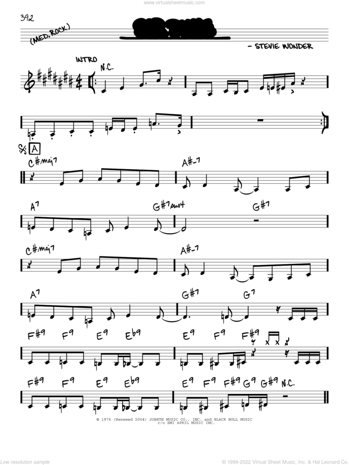 Sir Duke sheet music for voice and other instruments (real book) by Stevie Wonder, intermediate skill level