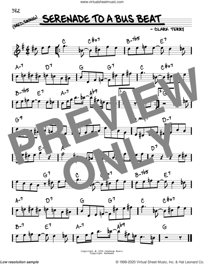 Serenade To A Bus Beat sheet music for voice and other instruments (real book) by Clark Terry, intermediate skill level