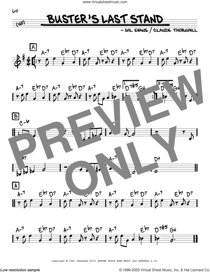 Buster s Last Stand Sheet Music real Book Melody And Chords real Book 