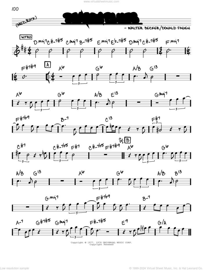Deacon Blues sheet music for voice and other instruments (real book) by Steely Dan, Donald Fagen and Walter Becker, intermediate skill level