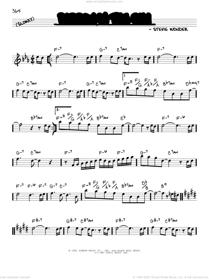 Ribbon In The Sky sheet music for voice and other instruments (real book) by Stevie Wonder, intermediate skill level