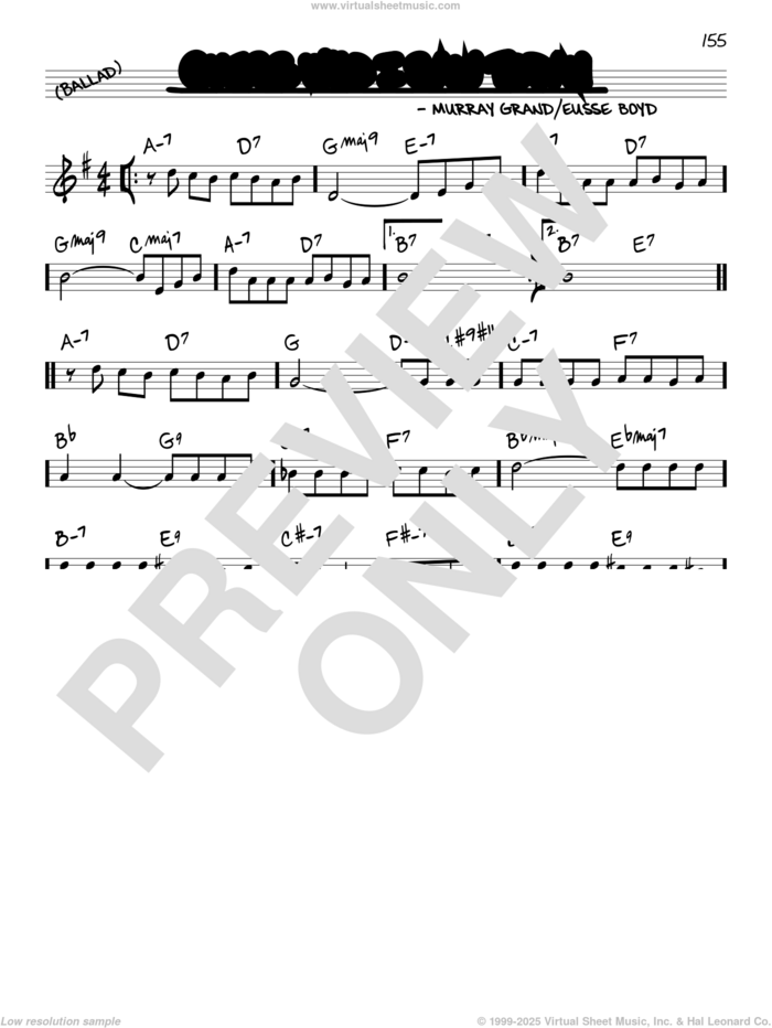 Guess Who I Saw Today sheet music for voice and other instruments (real book) by Murray Gr and Elisse Boyd, intermediate skill level