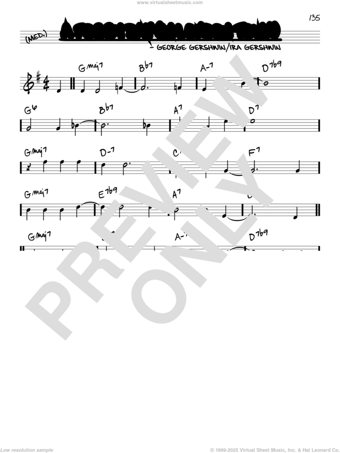 A Foggy Day (In London Town) sheet music for voice and other instruments (real book) by George Gershwin and Ira Gershwin, intermediate skill level