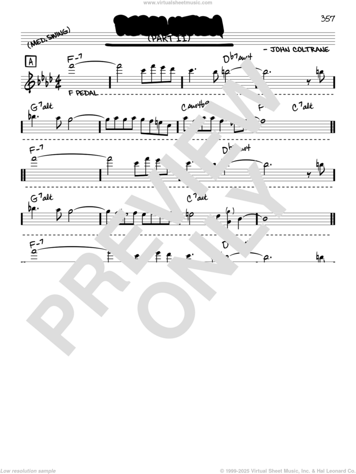 Resolution (Part II) sheet music for voice and other instruments (real book) by John Coltrane, intermediate skill level