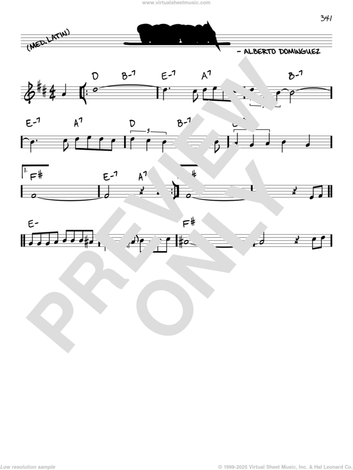 Perfidia sheet music for voice and other instruments (real book) by Alberto Dominguez and The Ventures, intermediate skill level