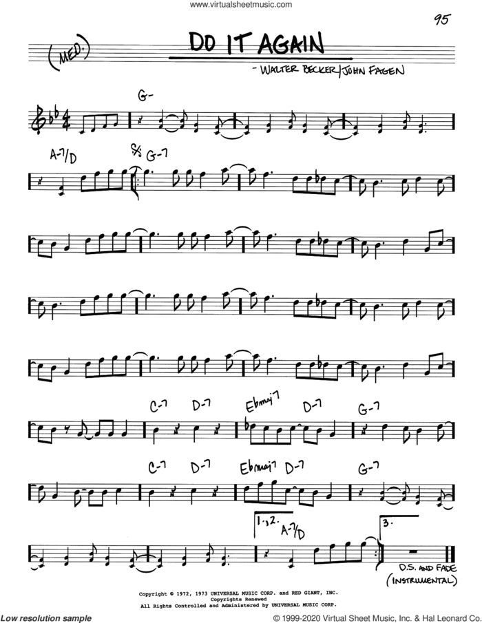 Do It Again sheet music for voice and other instruments (real book) by Steely Dan, Donald Fagen and Walter Becker, intermediate skill level