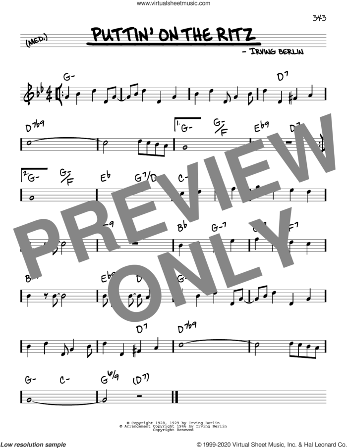 Puttin' On The Ritz sheet music for voice and other instruments (real book) by Taco and Irving Berlin, intermediate skill level