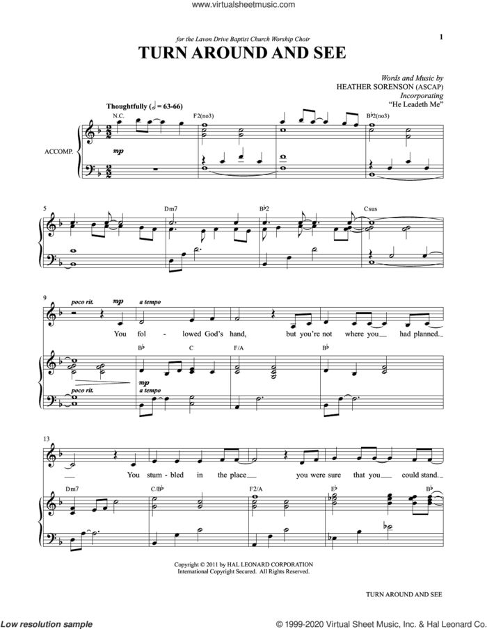 Turn Around And See (from My Alleluia: Vocal Solos for Worship) sheet music for voice and piano by Heather Sorenson, intermediate skill level