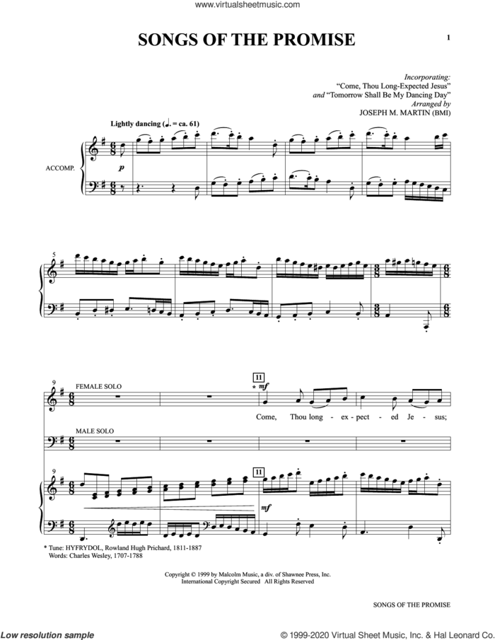 Songs Of The Promise (from Voices Together: Duets for Sanctuary Singers) sheet music for two voices and piano by Joseph M. Martin, intermediate skill level