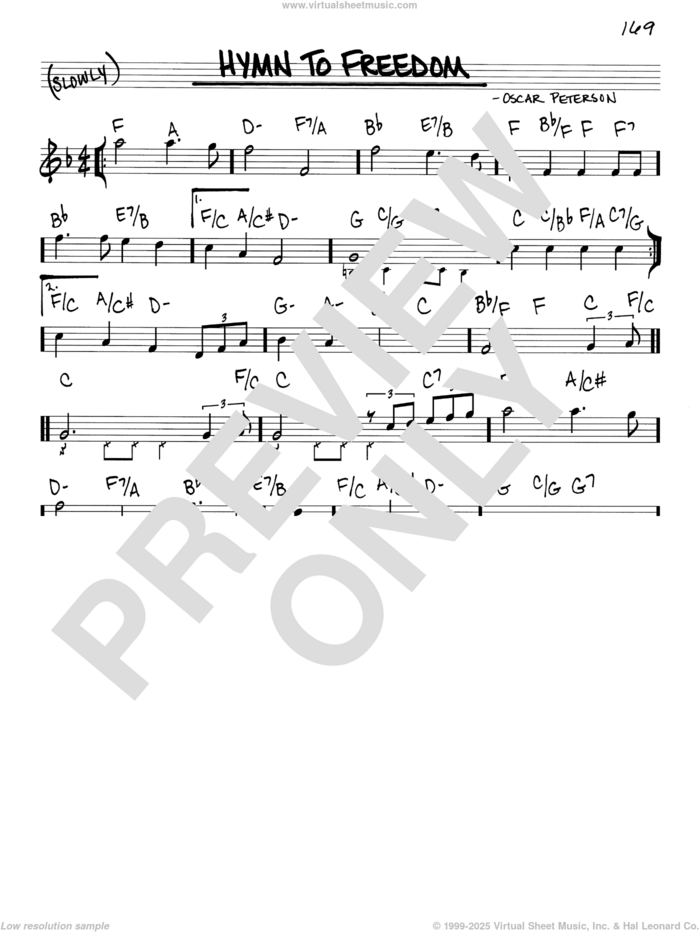 Hymn To Freedom sheet music for voice and other instruments (real book) by Oscar Peterson, intermediate skill level