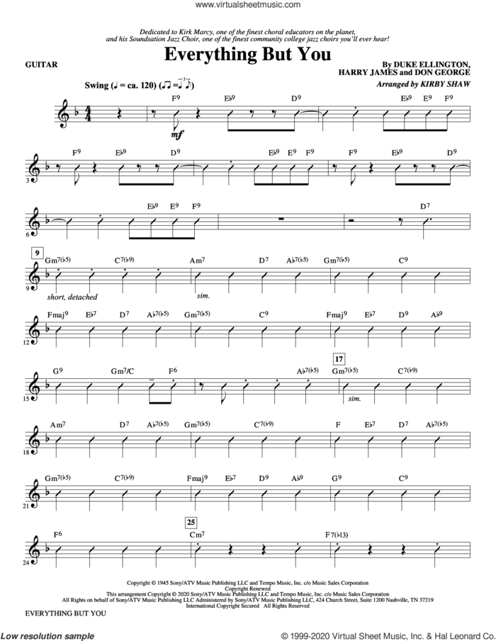 Everything But You (arr. Kirby Shaw) (complete set of parts) sheet music for orchestra/band by Kirby Shaw, Don George, Duke Ellington and Harry James, intermediate skill level
