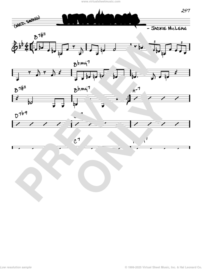 Little Melonae sheet music for voice and other instruments (real book) by Jackie McLean, intermediate skill level