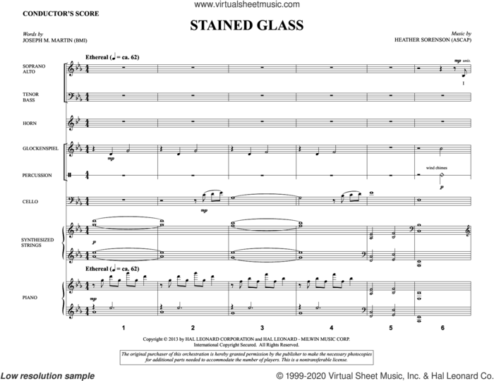 Stained Glass (COMPLETE) sheet music for orchestra/band by Joseph M. Martin, Heather Sorenson and Heather Sorenson and Joseph M. Martin, intermediate skill level