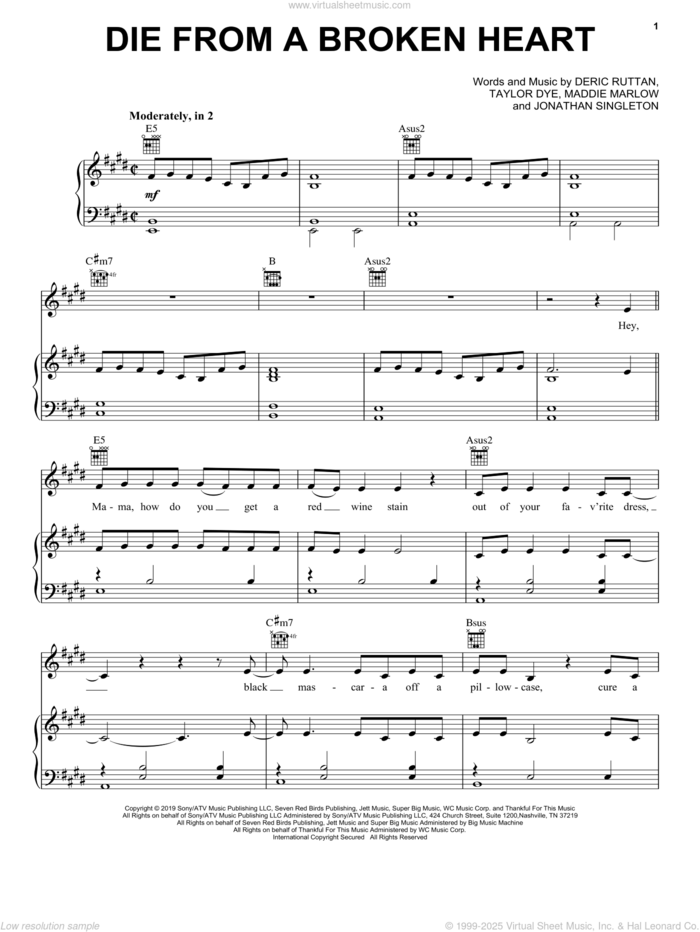 die-from-a-broken-heart-sheet-music-for-voice-piano-or-guitar