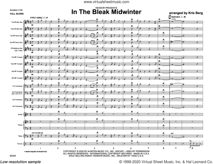 In the Bleak Midwinter (arr. Kris Berg) (COMPLETE) sheet music for jazz band  and Kris Berg, intermediate skill level