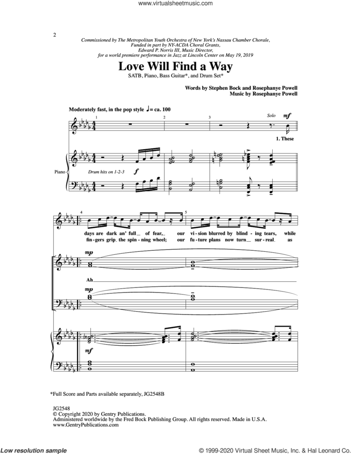 Love Will Find A Way sheet music for choir (SATB: soprano, alto, tenor, bass) by Rosephanye Powell, intermediate skill level
