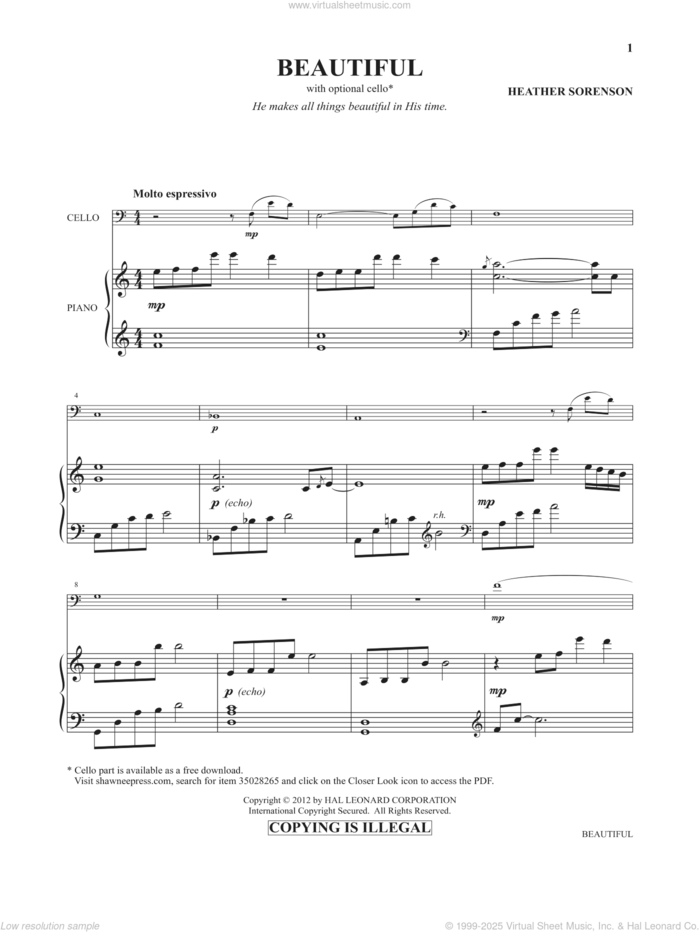 Images: Sacred Piano Reflections (Collection) sheet music for piano solo by Heather Sorenson, intermediate skill level