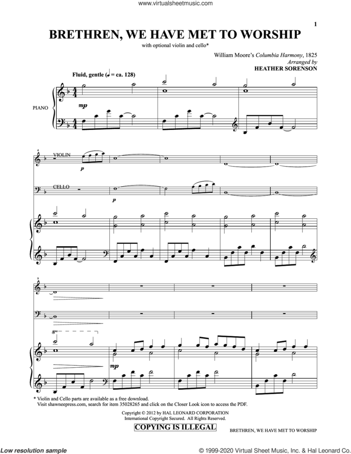 Brethren, We Have Met To Worship (from Images: Sacred Piano Reflections) sheet music for piano solo by George Atkins, Heather Sorenson and William Moore, intermediate skill level