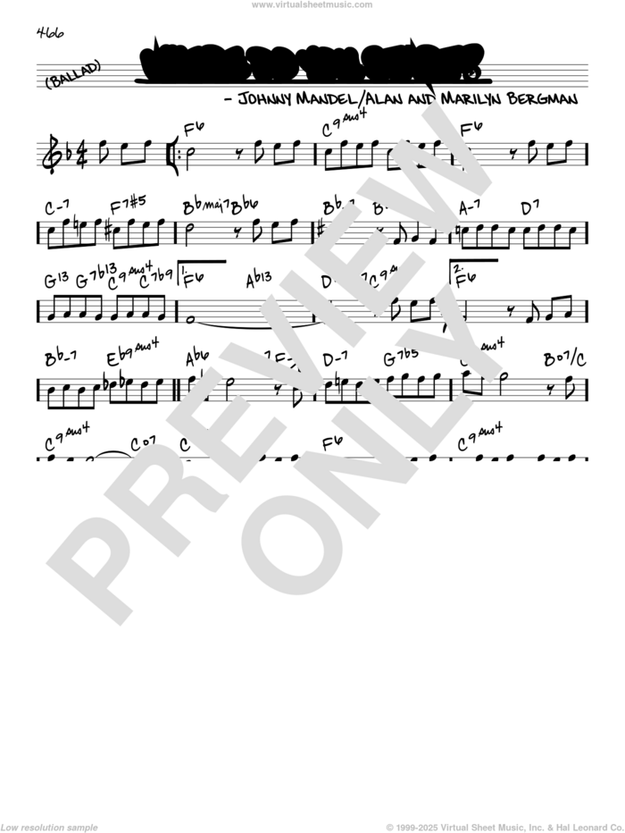 Where Do You Start? sheet music for voice and other instruments (real book) by Marilyn Bergman, Alan Bergman and Johnny Mandel, intermediate skill level