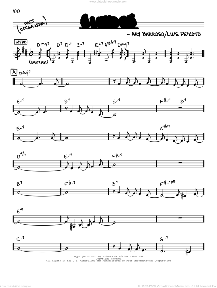 E Luxo So sheet music for voice and other instruments (real book) by Ary Barroso, Charlie Byrd, Stan Getz and Luis Peixoto, intermediate skill level