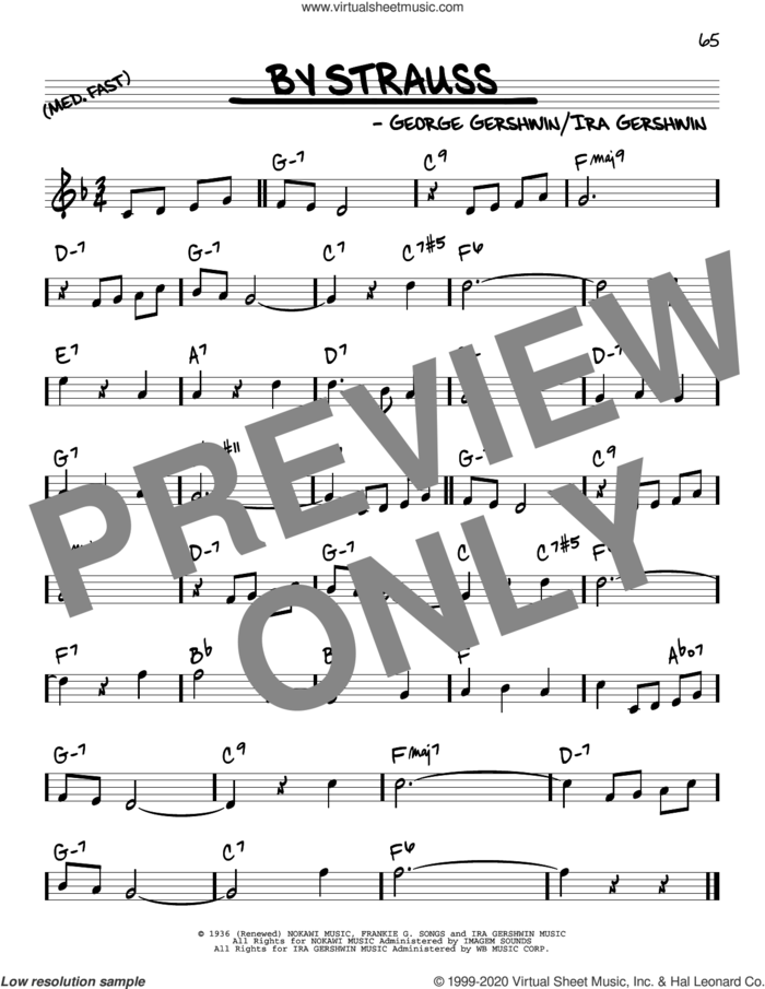 By Strauss sheet music for voice and other instruments (real book) by George Gershwin and Ira Gershwin, intermediate skill level