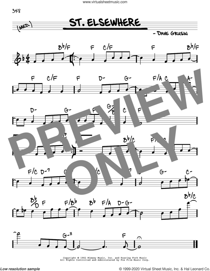 St. Elsewhere sheet music for voice and other instruments (real book) by Dave Grusin, intermediate skill level