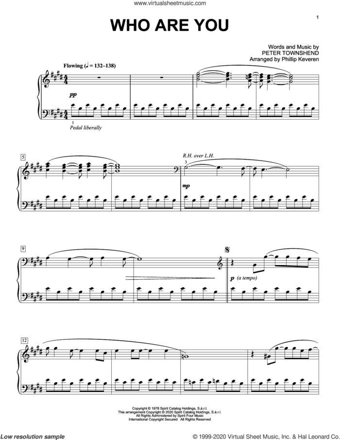 Who Are You [Classical version] (arr. Phillip Keveren) sheet music for piano solo by The Who, Phillip Keveren and Pete Townshend, intermediate skill level