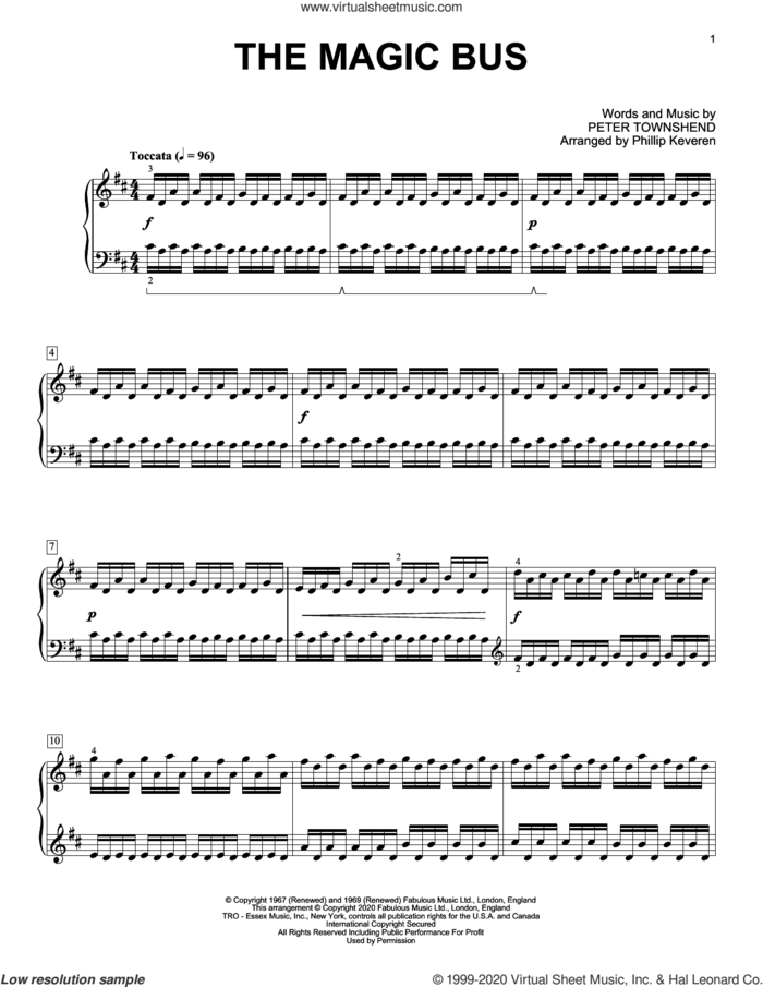 The Magic Bus [Classical version] (arr. Phillip Keveren) sheet music for piano solo by The Who, Phillip Keveren and Pete Townshend, intermediate skill level