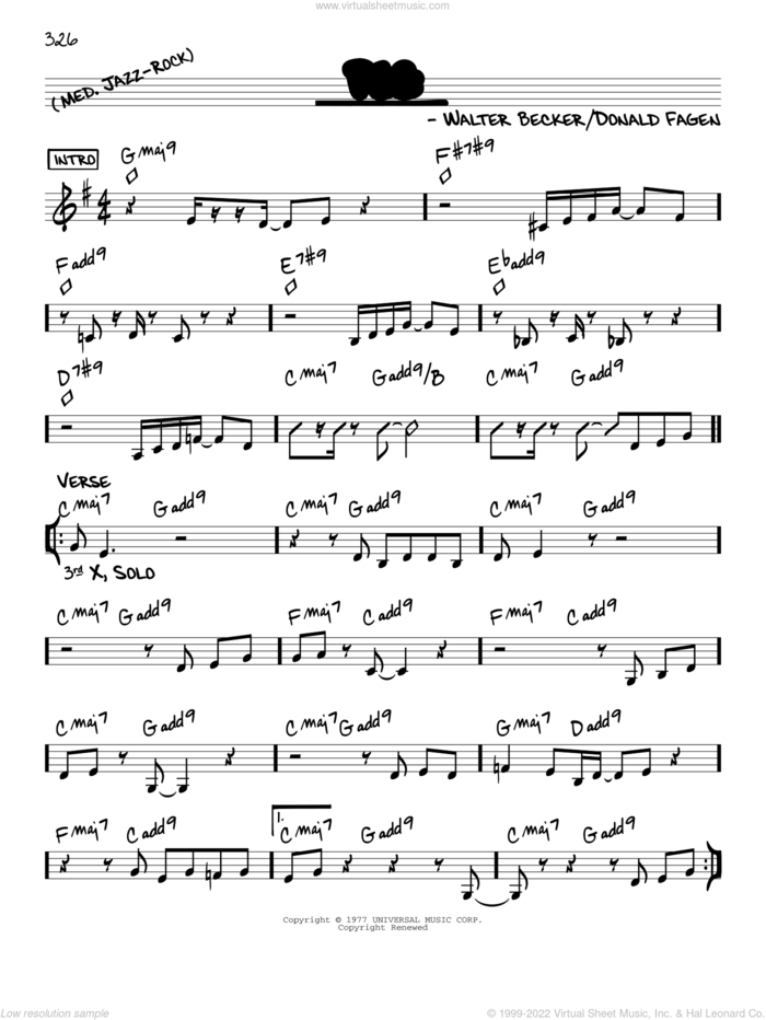 Peg sheet music for voice and other instruments (real book) by Steely Dan, Donald Fagen and Walter Becker, intermediate skill level