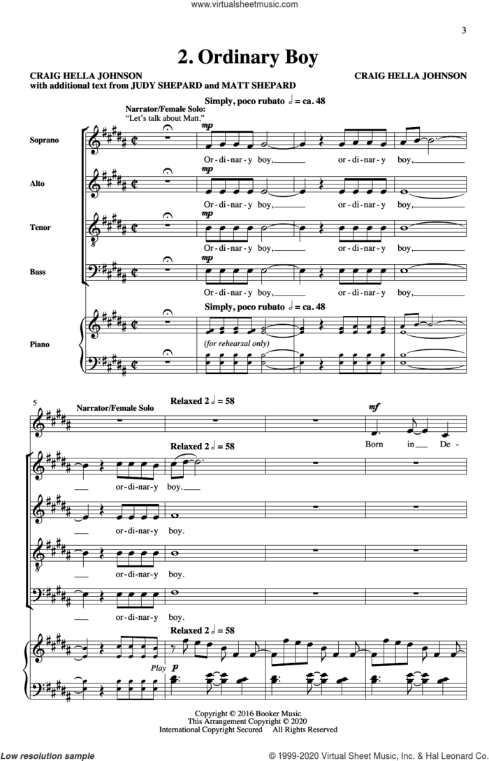 Considering Matthew Shepard: A Choral Suite sheet music for choir (SATB: soprano, alto, tenor, bass) by Craig Hella Johnson and Michael Dennis Browne, intermediate skill level