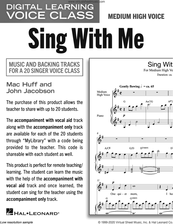 Sing With Me (Medium High Voice) (includes Audio) sheet music for voice and piano (Medium High Voice) by Mac Huff and John Jacobson, John Jacobson and Mac Huff, intermediate skill level