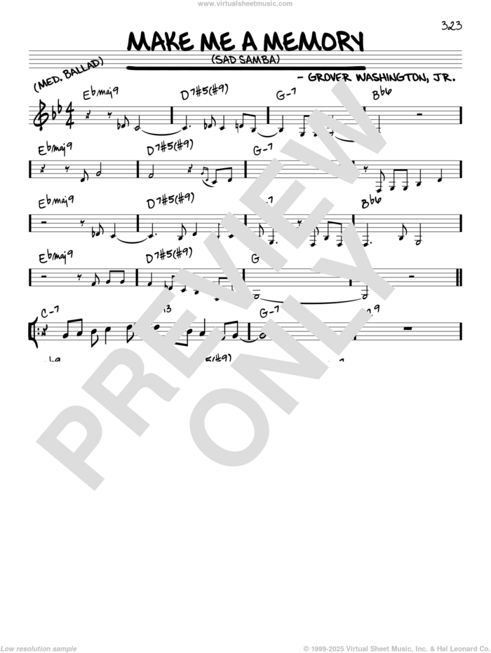 Make Me A Memory (Sad Samba) sheet music for voice and other instruments (real book) by Grover Washington Jr., intermediate skill level