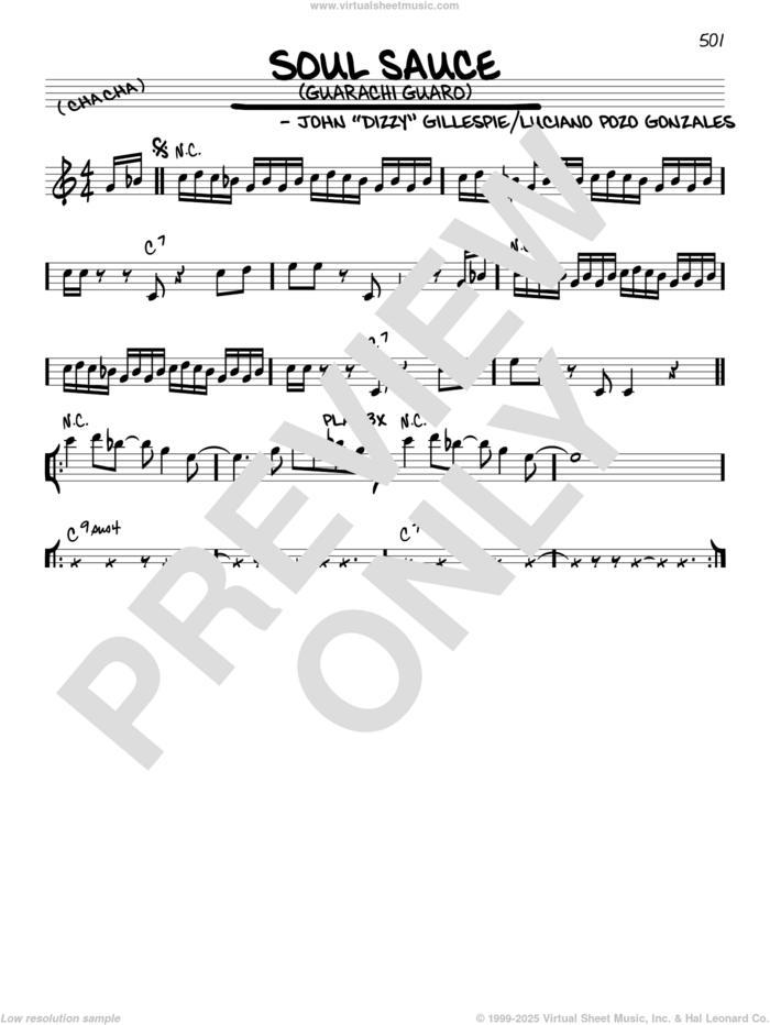 Soul Sauce (Guarachi Guaro) sheet music for voice and other instruments (real book) by John Dizzy Gillespie and Luciano Pozo Gonzales, intermediate skill level