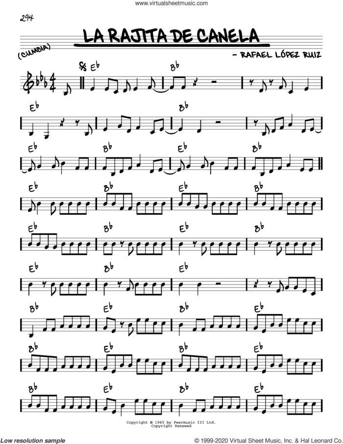La Rajita De Canela sheet music for voice and other instruments (real book) by Rafael Lopez Ruiz, intermediate skill level