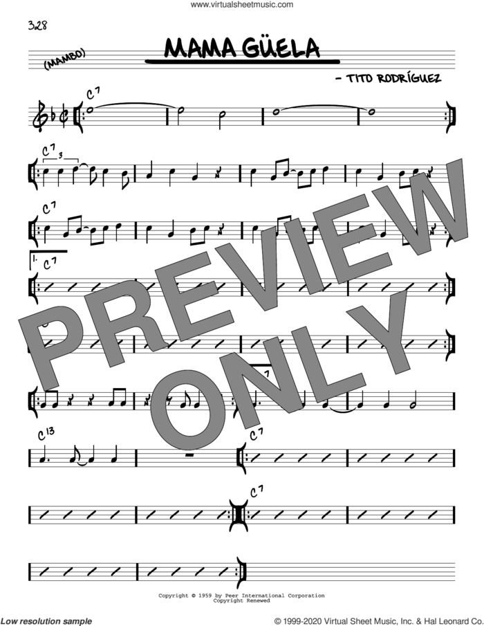 Mama Guela sheet music for voice and other instruments (real book) by Tito Rodriquez, intermediate skill level