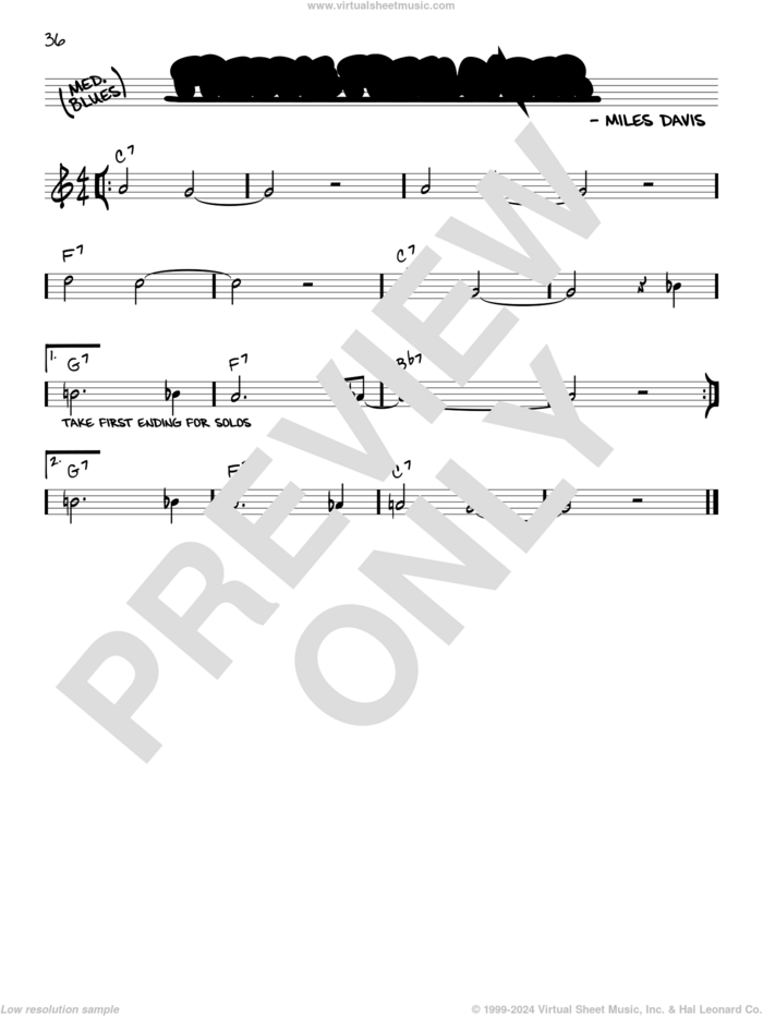 Freddie Freeloader sheet music for voice and other instruments (real book) by Miles Davis, intermediate skill level