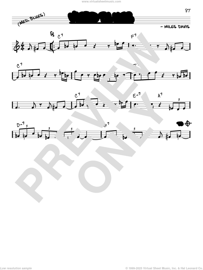 Vierd Blues sheet music for voice and other instruments (real book) by Miles Davis, intermediate skill level