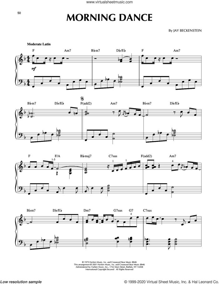 Morning Dance (arr. Larry Moore) sheet music for piano solo by Spyro Gyra, Larry Moore and Jay Beckenstein, intermediate skill level