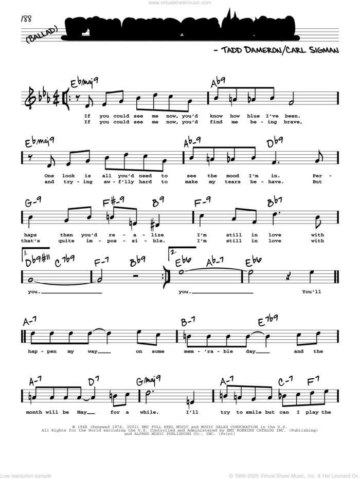 If You Could See Me Now (High Voice) sheet music for voice and other instruments (high voice) by Carl Sigman and Tadd Dameron, intermediate skill level