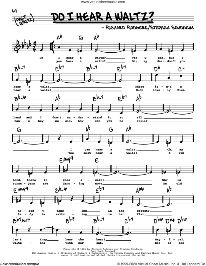 Do I Hear A Waltz? (High Voice) sheet music for voice and other instruments (high voice) by Richard Rodgers, Richard Rodgers and Stephen Sondheim and Stephen Sondheim, intermediate skill level